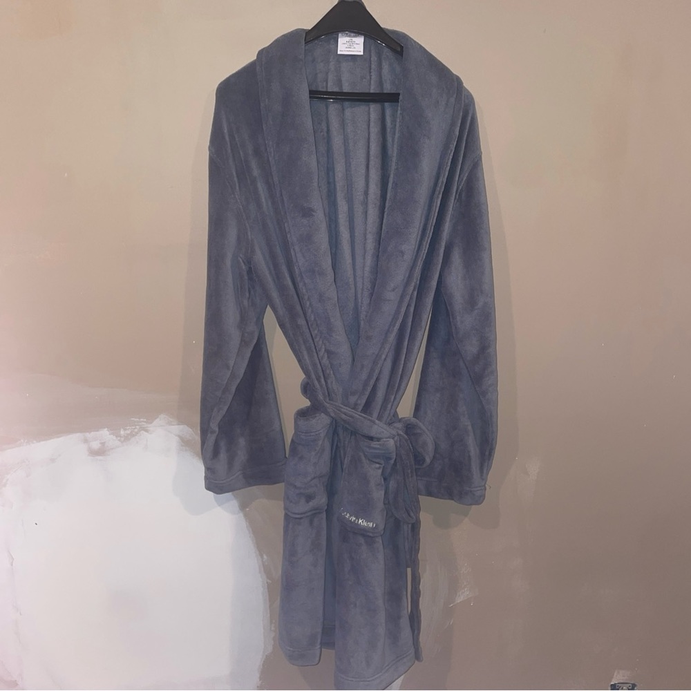 Calvin Klein Fleece Bathrobe Men's Logo SLEEPWEAR Size L/XL